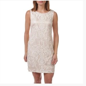 Vince Camuto Embroidered Sequin Shift Dress